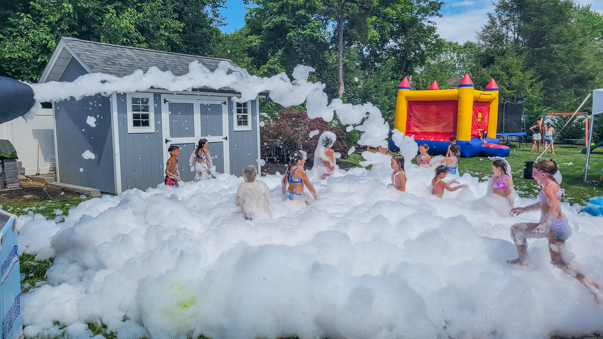 kids having fun in foam