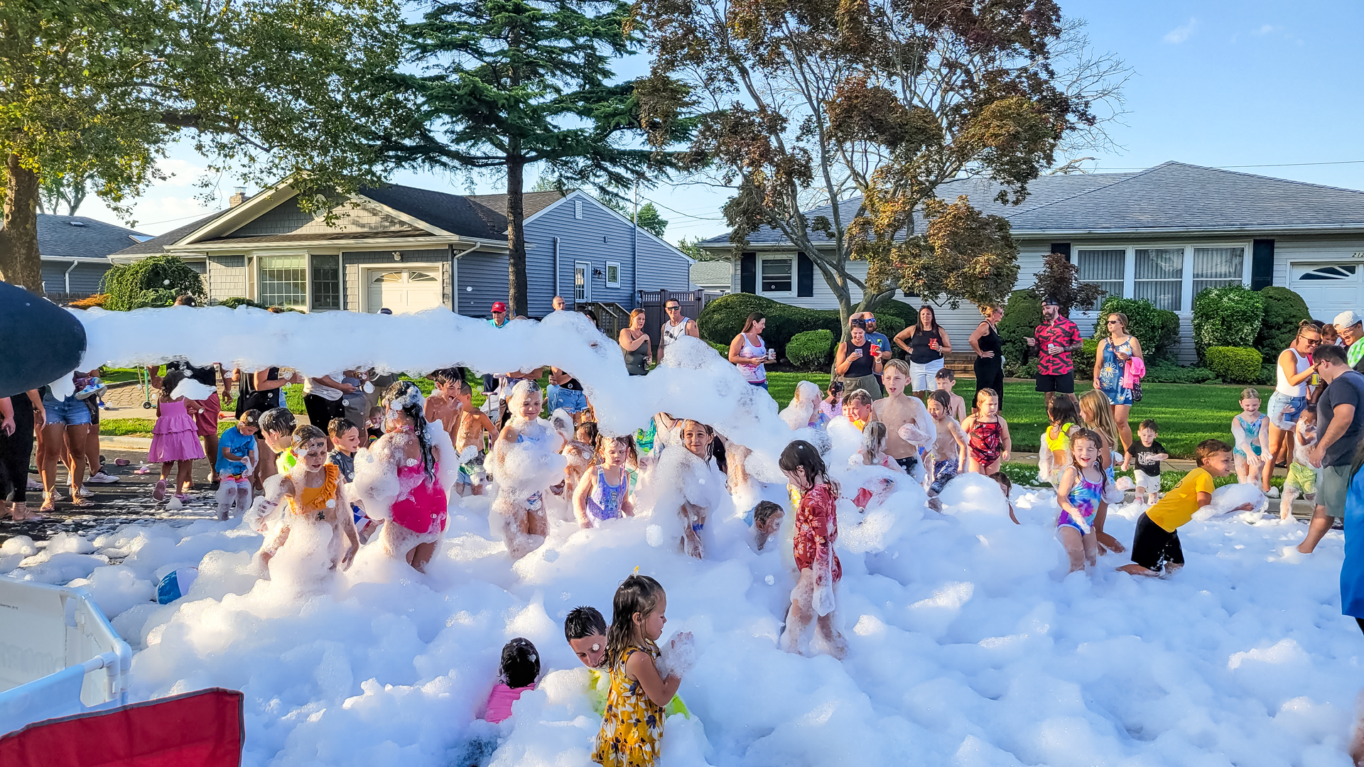 foam at a block party