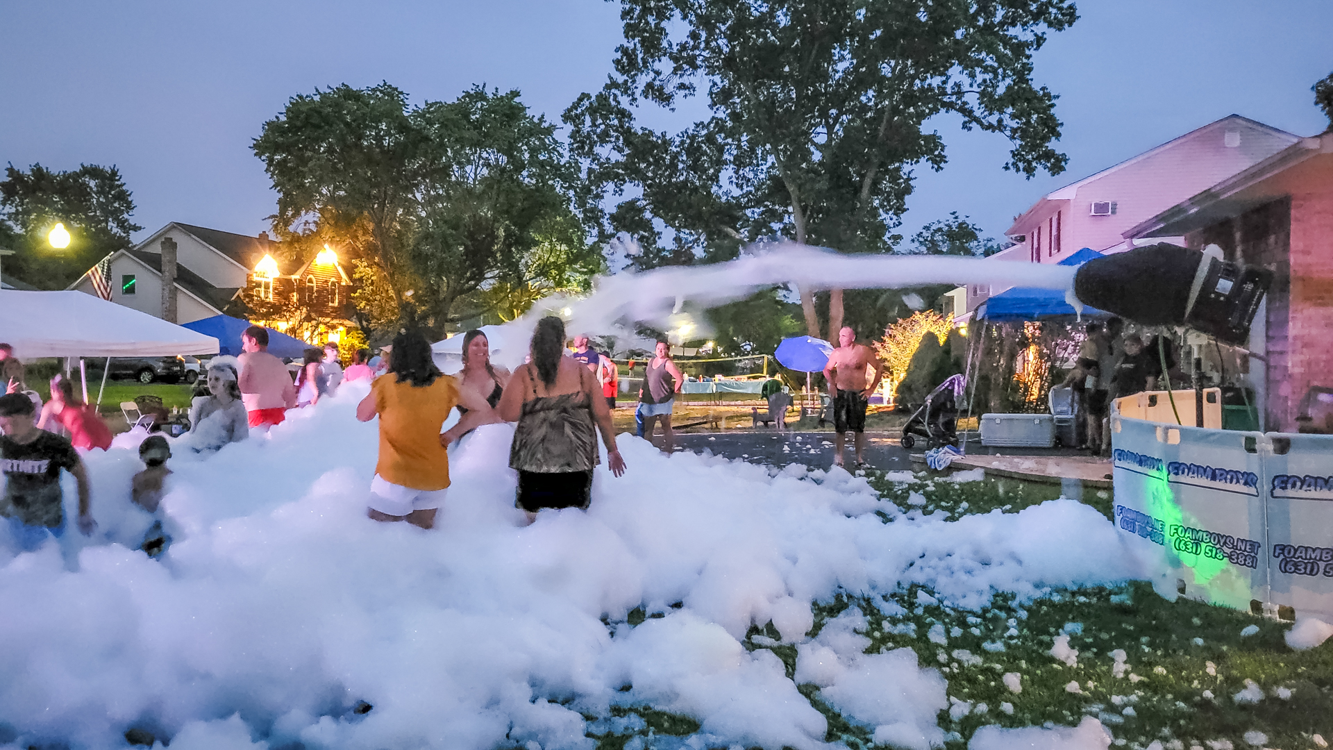 foam party at a house
