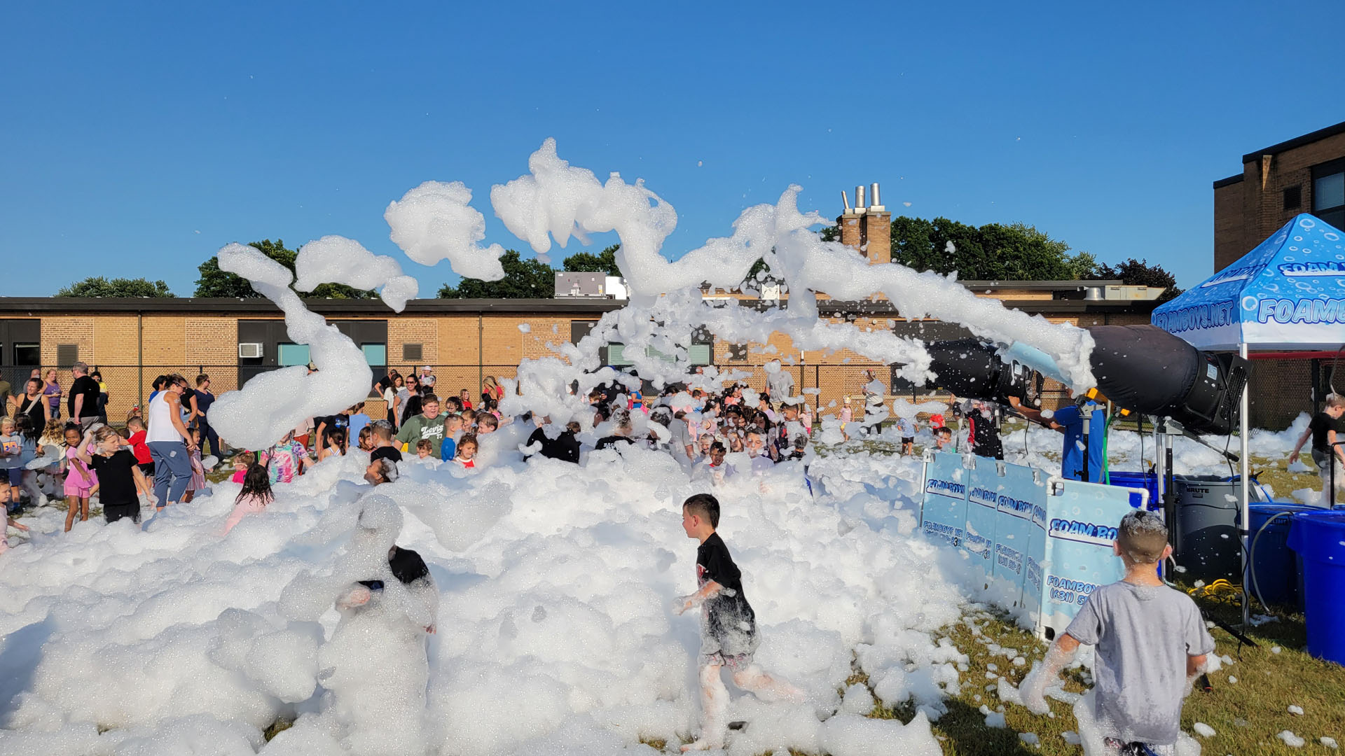 Foam party at school