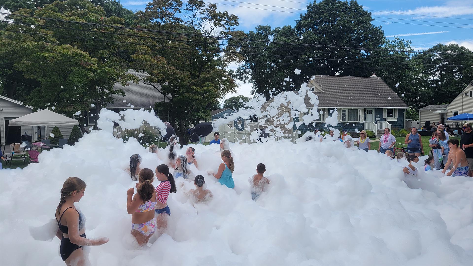 foam party on street block party